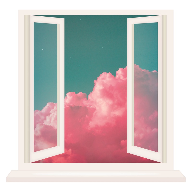 Home Decor:  Instant Window Green Sky        –   Removable Wall   Adhesive Decal