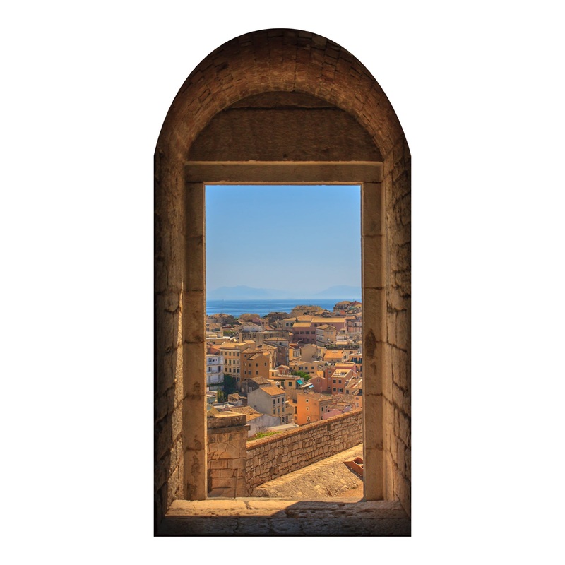 Home Decor:  Instant Window Old City        –   Removable Wall   Adhesive Decal
