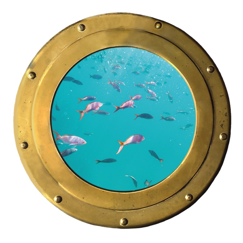 Home Decor:  Instant Window Submarine        –   Removable Wall   Adhesive Decal