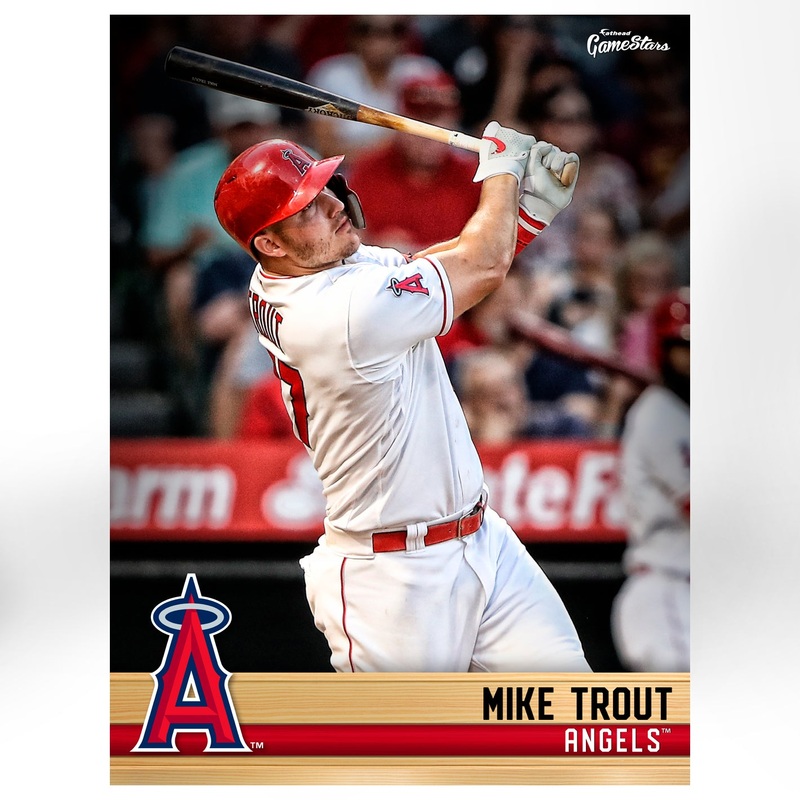 Mike Trout – GameStars Series – Peel & Stick Poster – Official MLB – Los Angeles Angels – Reusable Vinyl Wall Decal