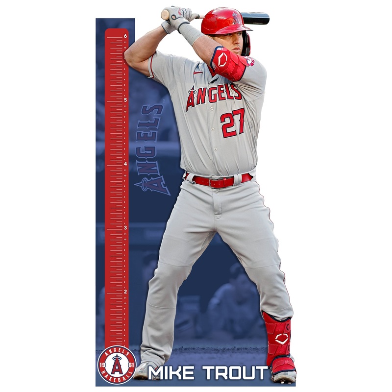 Mike Trout – Growth Chart – Official MLB – Los Angeles Angels – Reusable Vinyl Wall Decal