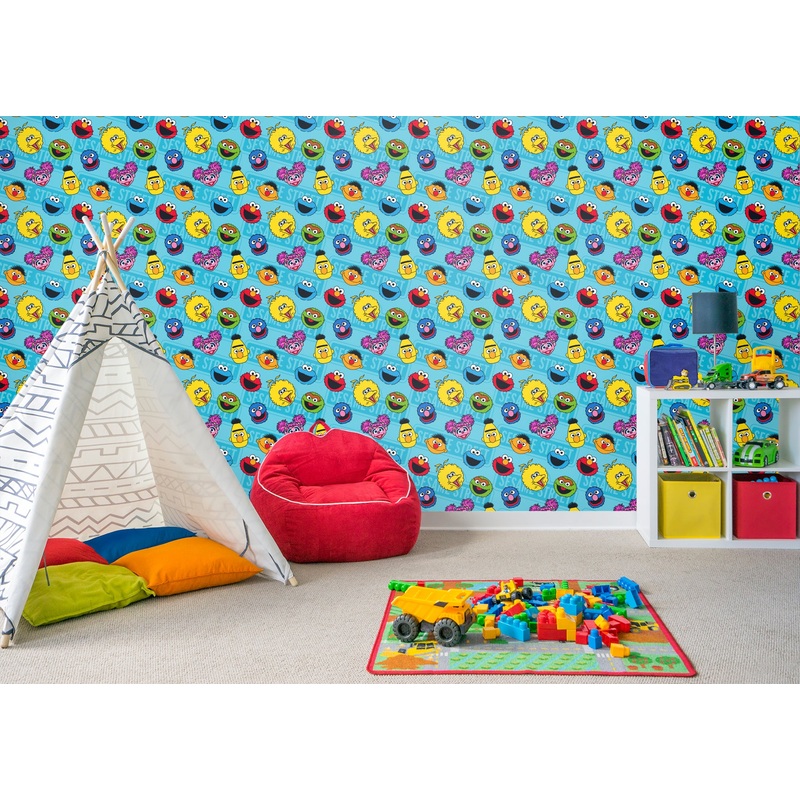Peel & Stick Wallpaper – Official Sesame Street – Reusable Vinyl Wall Decal