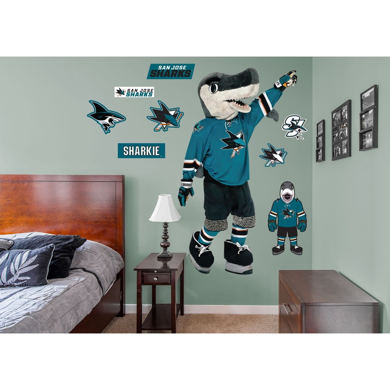 S.J. Sharkie – RealBig Mascot Collection – Official NHL – San Jose Sharks – Reusable Vinyl Wall Decals