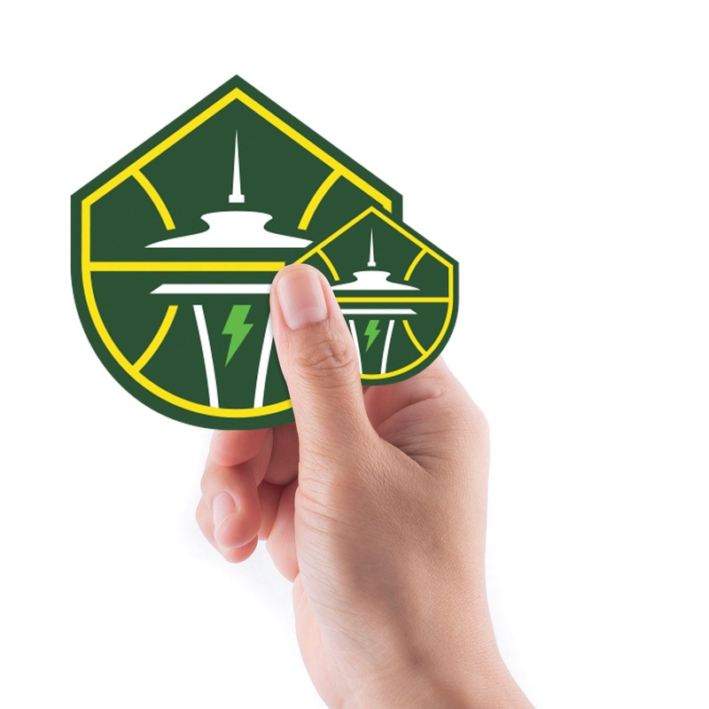 Seattle Storm – 5 Logo Minis (Mixed Sizes) – Official WNBA – Reusable Vinyl Decals