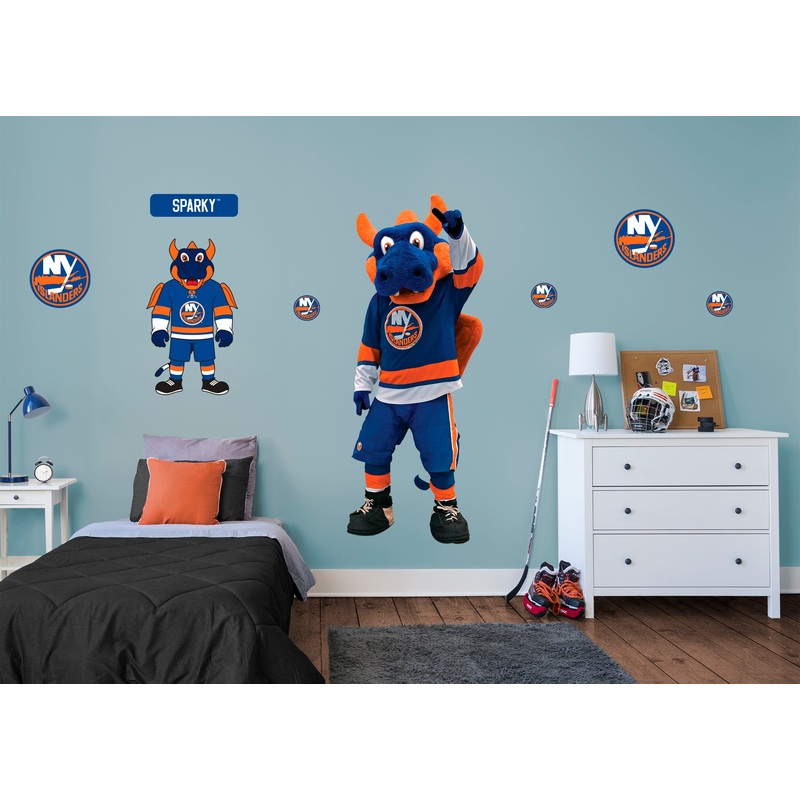 Sparky Mascot – RealBig Collection – Official NHL – New York Islanders – Reusable Vinyl Wall Decals