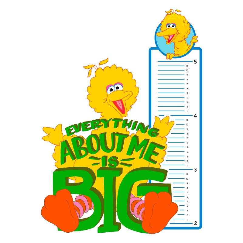 Big Bird – Growth Chart – Official Sesame Street – Reusable Vinyl Wall Decal