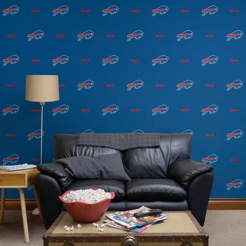 Buffalo Bills (Blue) – Line Pattern – Peel & Stick Wallpaper – Official NFL – Reusable Vinyl Wall Decals