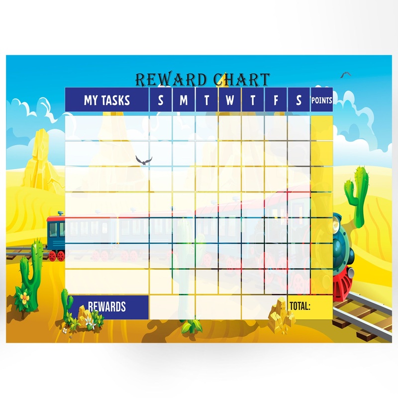 Chart: Trains Desert Dry Erase        –   Removable Wall   Adhesive Decal