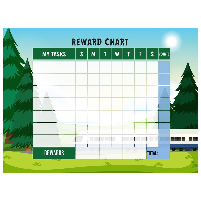 Chart: Trains Forest Dry Erase        –   Removable Wall   Adhesive Decal
