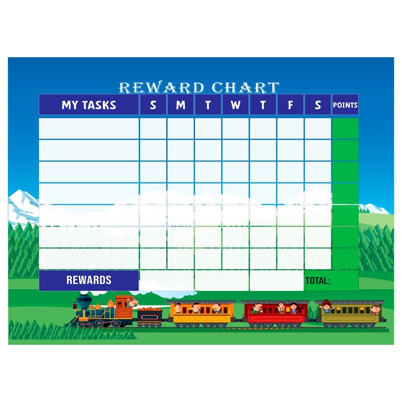 Chart: Trains Happy conductor Dry Erase        –   Removable Wall   Adhesive Decal