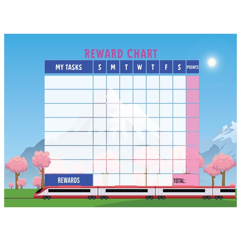 Chart: Trains Hill cherry Dry Erase        –   Removable Wall   Adhesive Decal