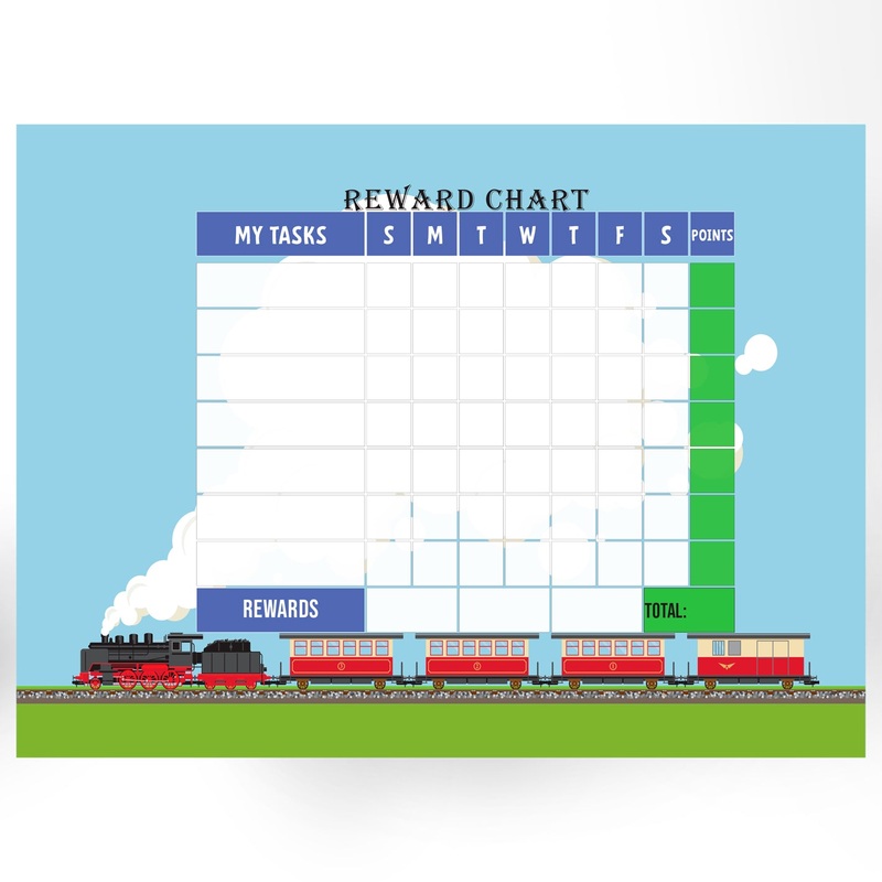 Chart: Trains Speedy train Dry Erase        –   Removable Wall   Adhesive Decal
