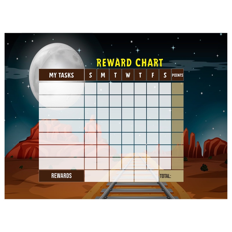 Chart: Trains Wild West Dry Erase        –   Removable Wall   Adhesive Decal