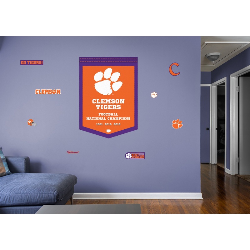 Clemson Tigers – RealBig 2021 Football Championships Banner Collection – Official NCAA – Clemson Tigers – Reusable Vinyl Wall Decals