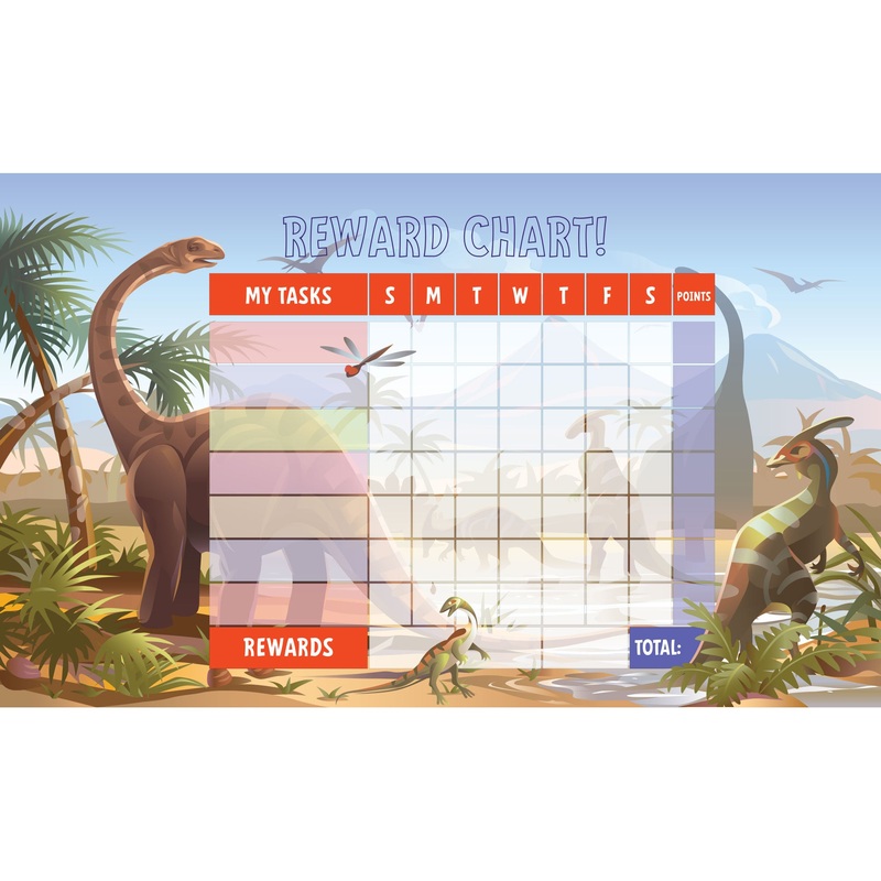 Dinosaurs: Dinosaurs Reward Chart Version 2  Dry Erase        –   Removable Wall   Adhesive Decal