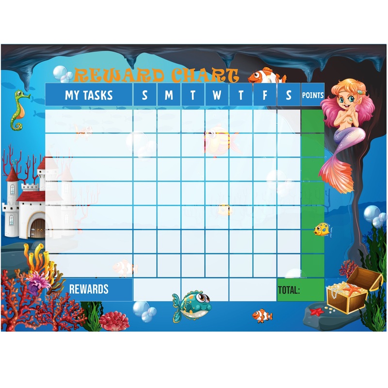 Magical Creatures: Mermaid Castle Dry Erase        –   Removable Wall   Adhesive Decal
