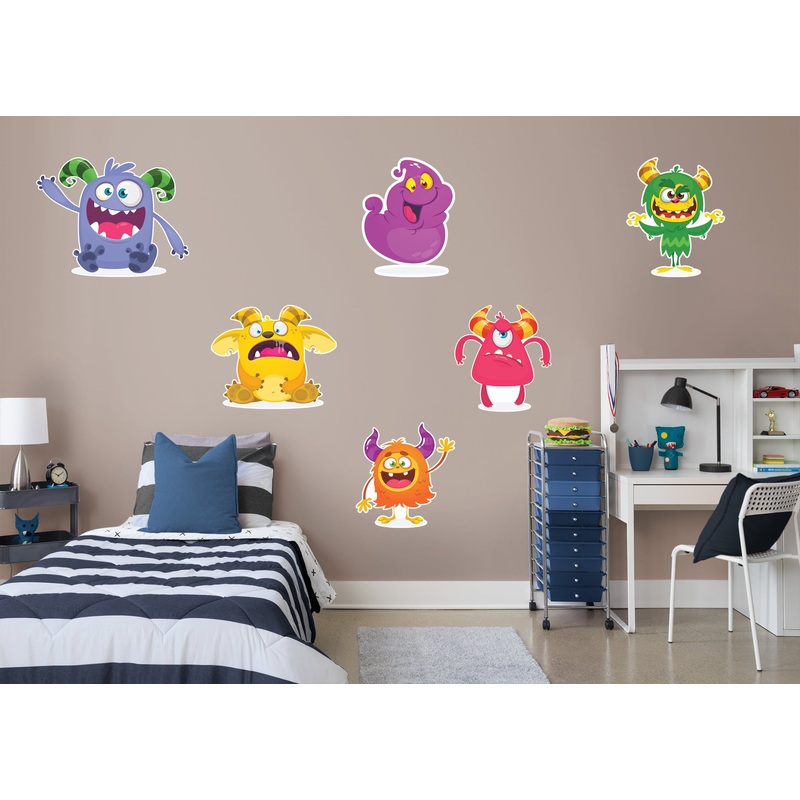 Monster:  Cartoon Monsters Collection        –   Removable Wall   Adhesive Decal