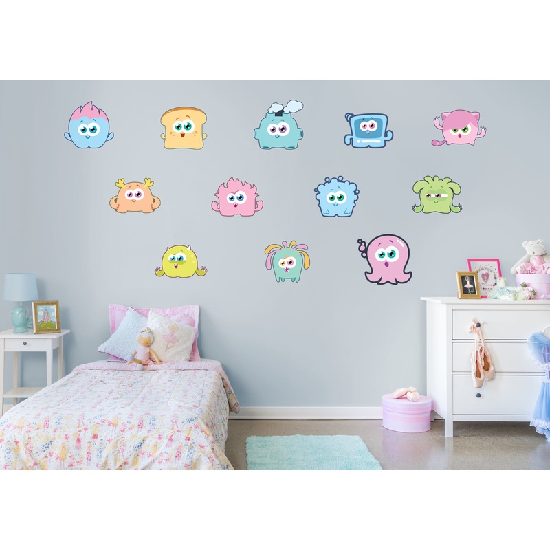 Monster:  Pastel Creatures Collection        –   Removable Wall   Adhesive Decal