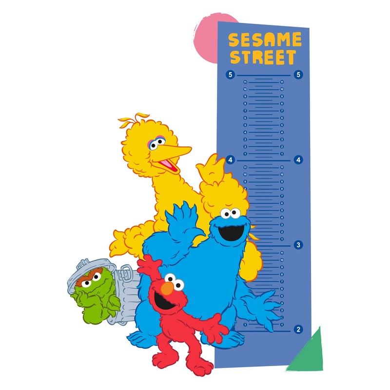 Sesame Street – Growth Chart – Official Sesame Street – Reusable Vinyl Wall Decal