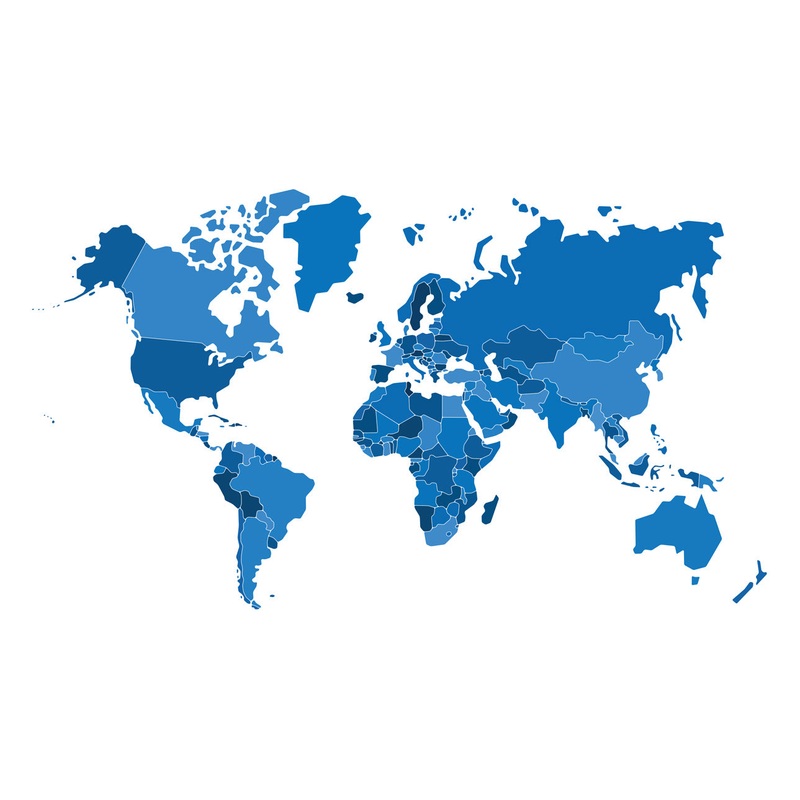 World Maps:  Stylized World Map Mural        –   Removable Wall   Adhesive Decal