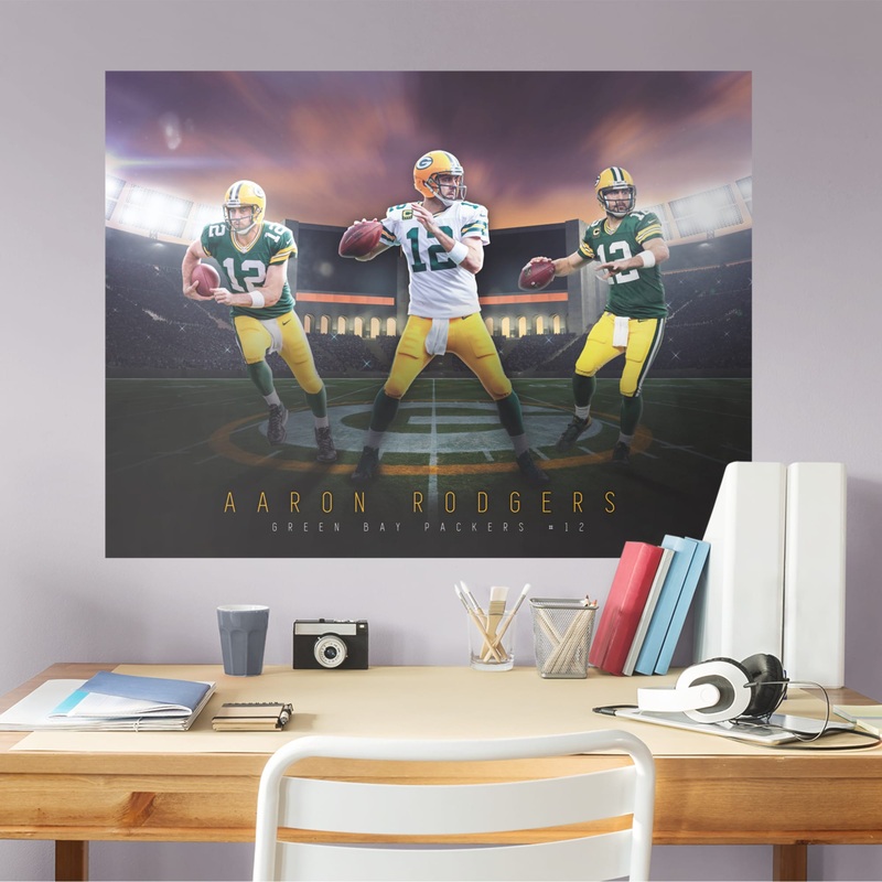 Aaron Rodgers – Peel & Stick Poster – Official NFL – Green Bay Packers – Reusable Vinyl Wall Decal
