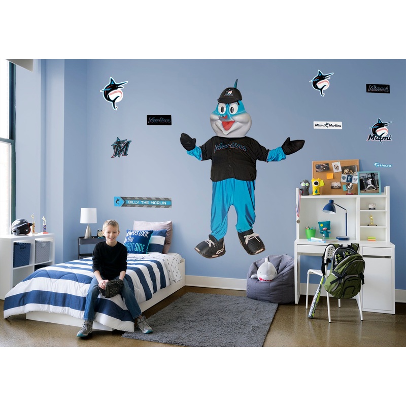 Billy The Marlin – RealBig Mascot Collection – Official MLB – Miami Marlins – Reusable Vinyl Wall Decals