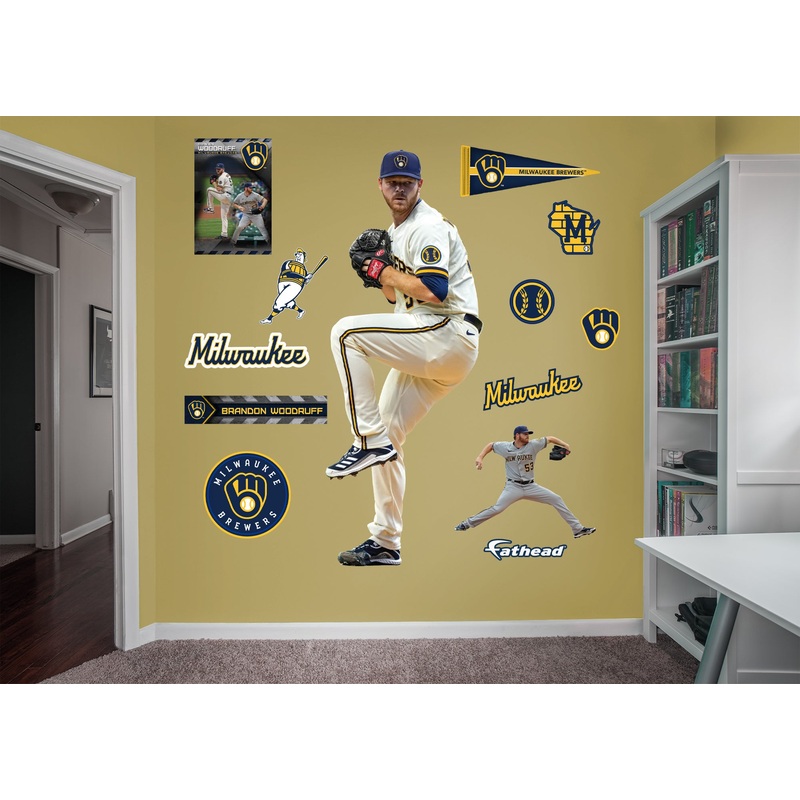 Brandon Woodruff – RealBig Collection – Official MLB – Milwaukee Brewers – Reusable Vinyl Wall Decals