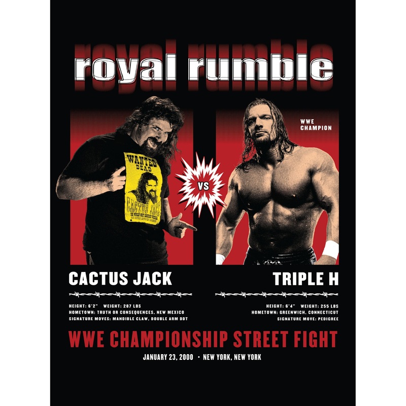 Cactus Jack and Triple H – Royal Rumble 2000 – Peel & Stick Poster – Official WWE – Reusable Vinyl Wall Decal