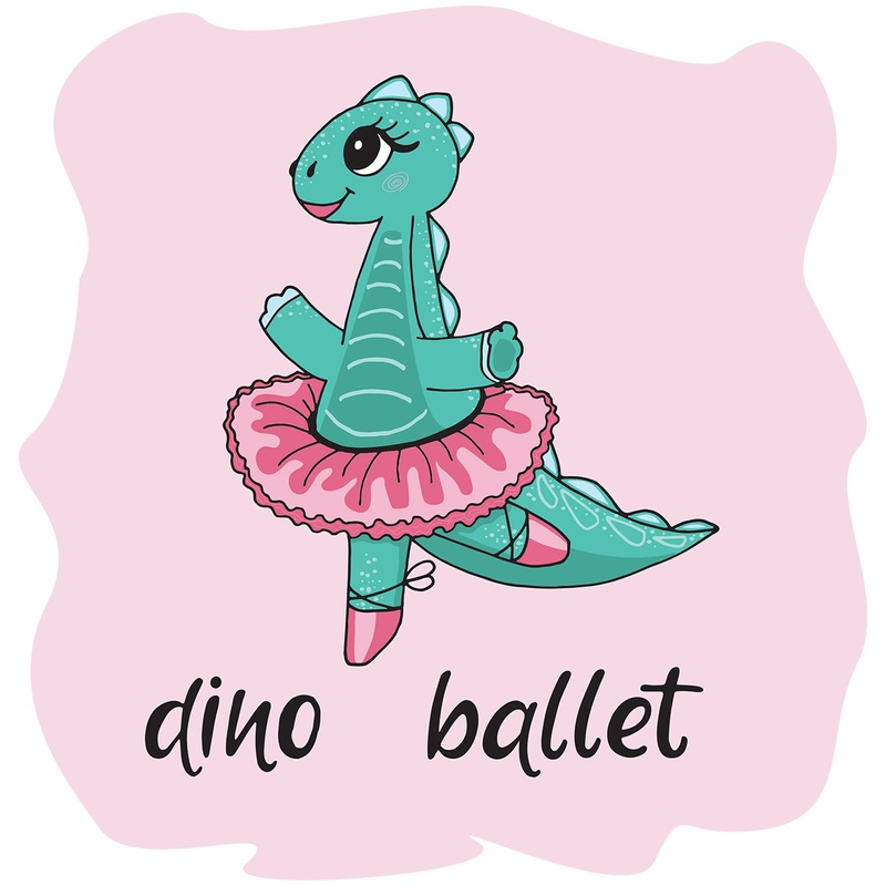 Dinosaurs:  Dino Ballet Icon        –   Removable Wall   Adhesive Decal