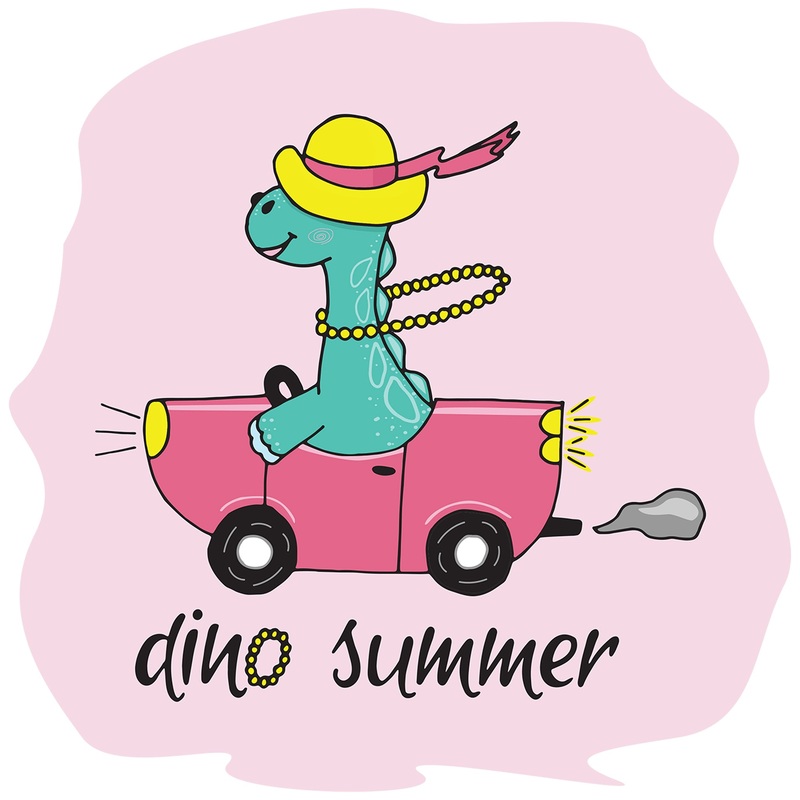Dinosaurs:  Dino Summer Icon        –   Removable Wall   Adhesive Decal