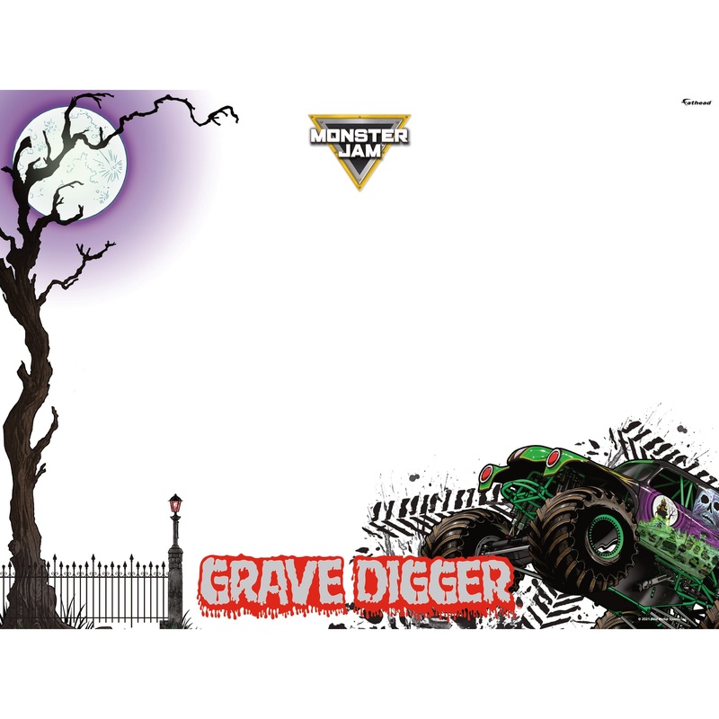 Grave Digger – Dry Erase – Official Monster Jam – Reusable Vinyl Wall Decal