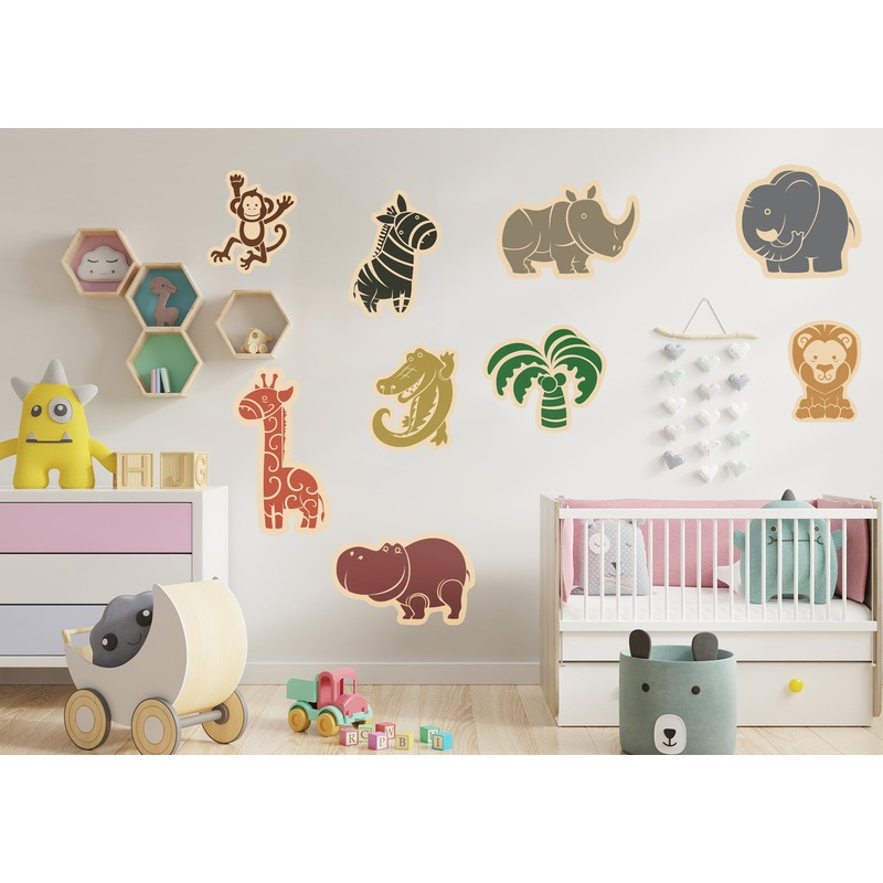 Jungle:  Animals Collection        –   Removable Wall   Adhesive Decal