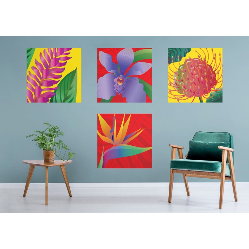 Jungle:  Flower Details Collection        –   Removable Wall   Adhesive Decal