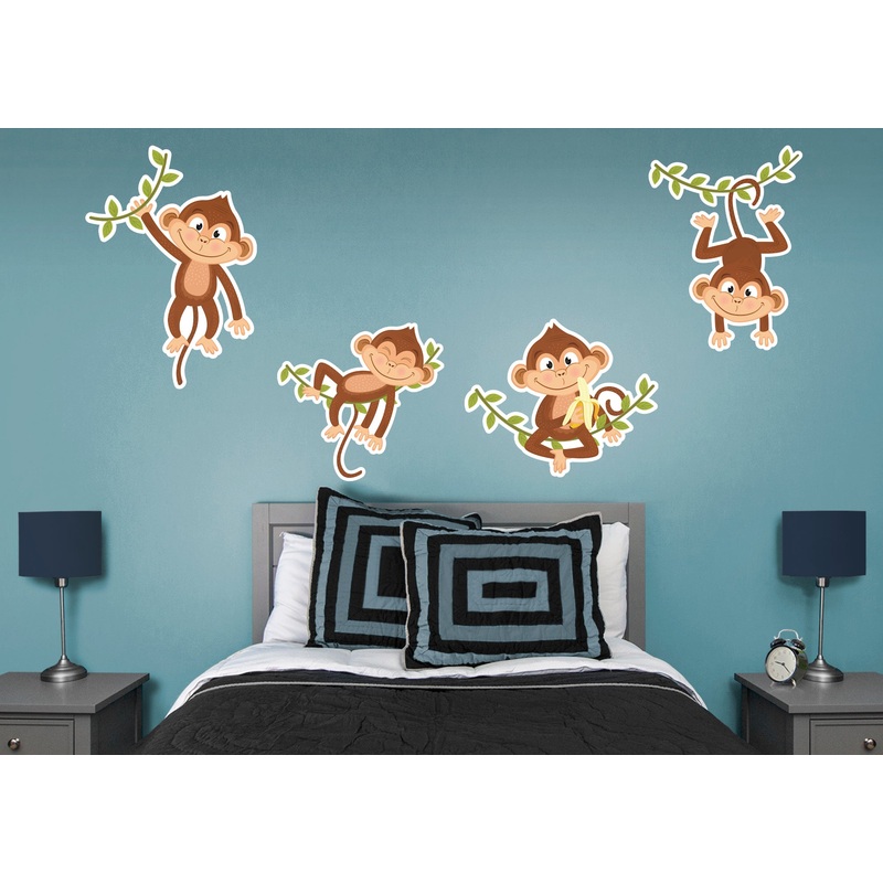 Jungle:  Monkey Collection        –   Removable Wall   Adhesive Decal