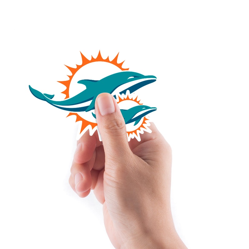 Miami Dolphins – 5 Logo Minis (Mixed Sizes) – Official NFL – Reusable Vinyl Decals