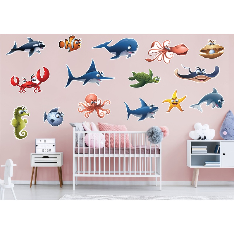 Nursery:  Aquatic Creatures Part 2 Collection        –   Removable Wall   Adhesive Decal