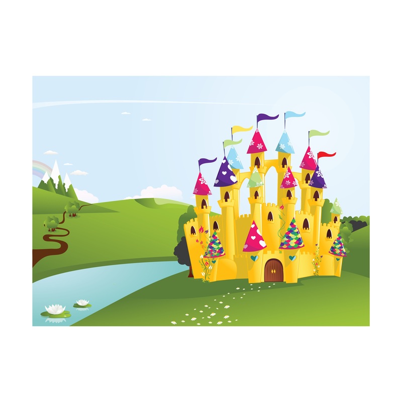 Nursery Princess:  Castle Part 1 Mural        –   Removable Wall   Adhesive Decal
