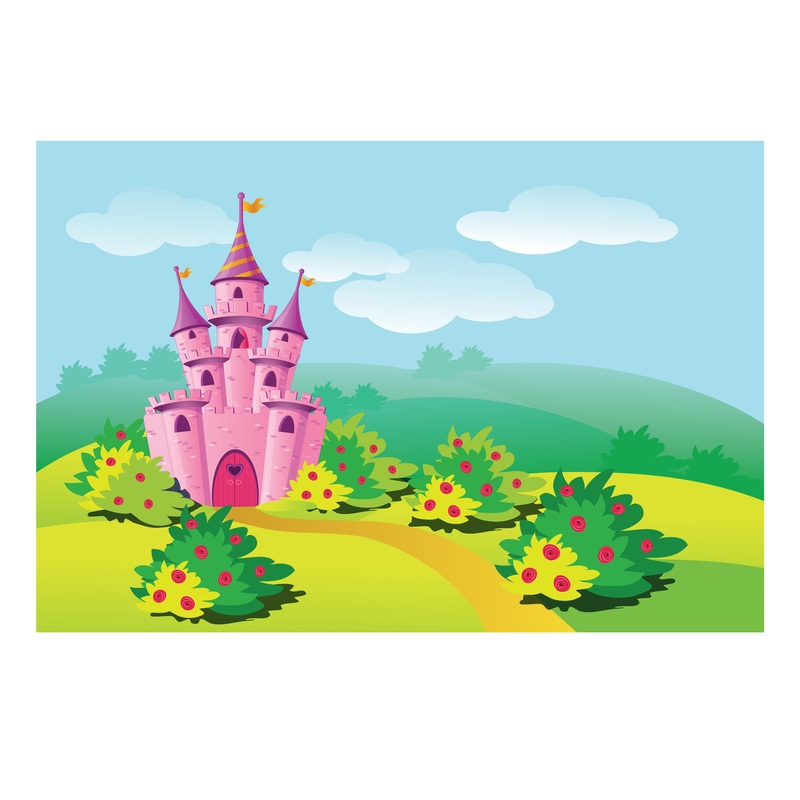 Nursery Princess:  Castle Part 3 Mural        –   Removable Wall   Adhesive Decal