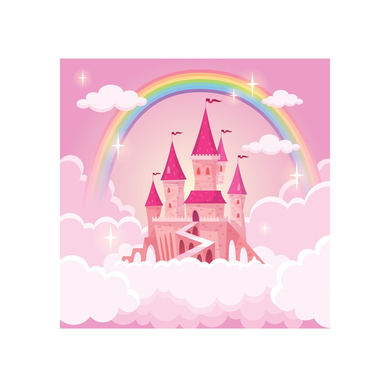 Nursery Princess:  Castle Part 4 Mural        –   Removable Wall   Adhesive Decal