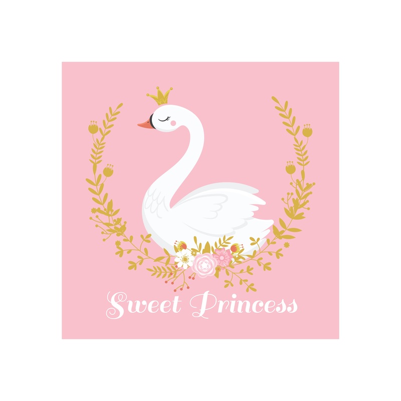 Nursery Princess:  Sweet Princess Mural        –   Removable Wall   Adhesive Decal