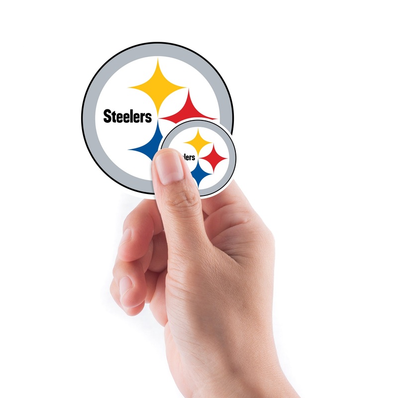Pittsburgh Steelers – 5 Logo Minis (Mixed Sizes) – Official NFL – Reusable Vinyl Decals