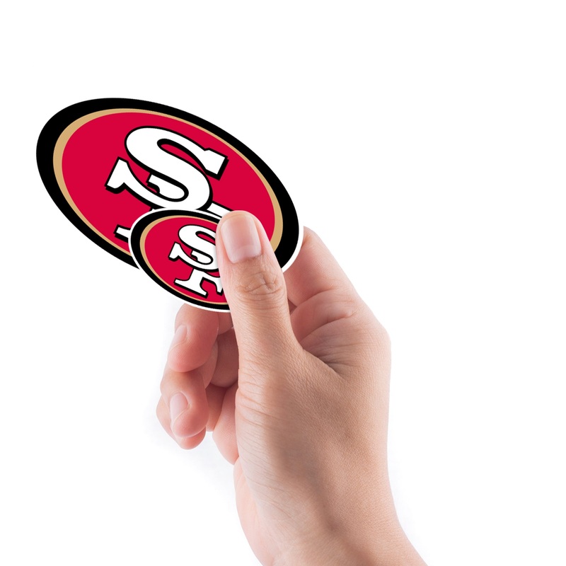 San Francisco 49ers – 5 Logo Minis (Mixed Sizes) – Official NFL – Reusable Vinyl Decals