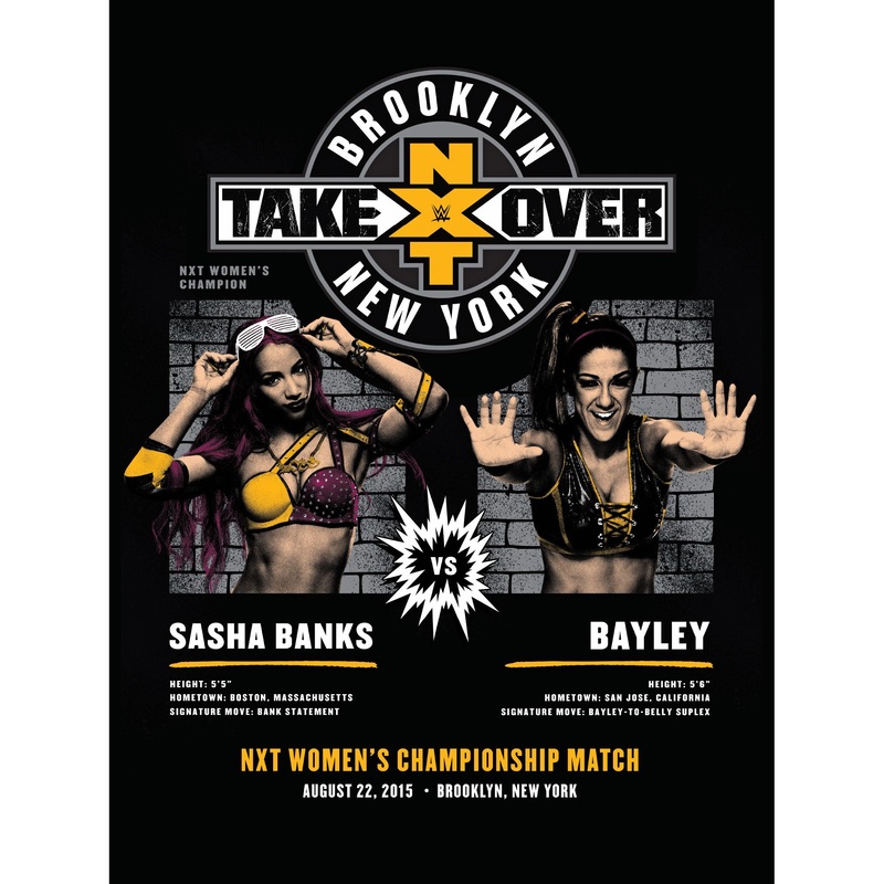 Sasha Banks and Bayley – NXT Takeover Brooklyn – Peel & Stick Poster – Official WWE – Reusable Vinyl Wall Decal