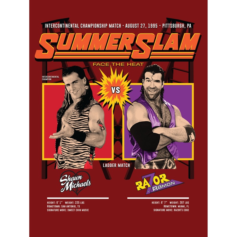 Shawn Michaels and Razor Ramon – Summer Slam 1995 – Peel & Stick Poster – Official WWE – Reusable Vinyl Wall Decal