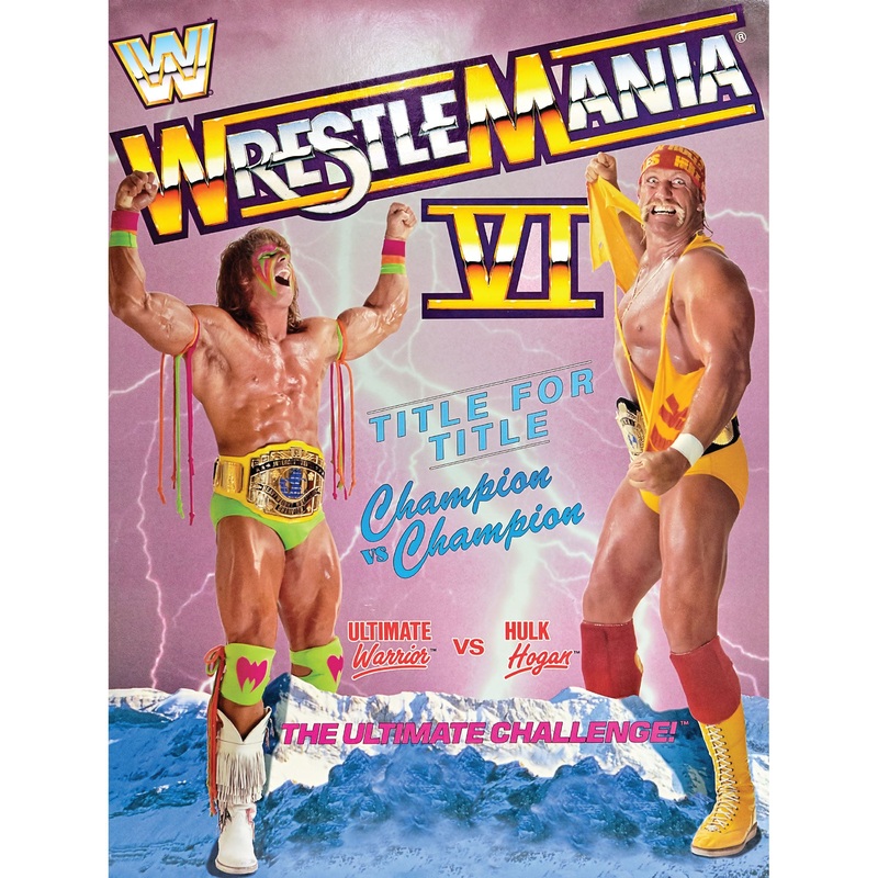 Ultimate Warrior and Hulk Hogan – Wrestlemania XVI – Peel & Stick Poster – Official WWE – Reusable Vinyl Wall Decal