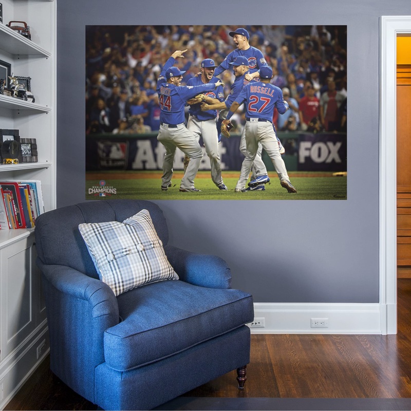2016 World Series Champs Celebration – Peel & Stick Poster – Official MLB – Chicago Cubs – Reusable Vinyl Wall Decal