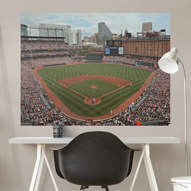 Behind Home Plate Mural – Peel & Stick Poster – Official MLB – Baltimore Orioles – Reusable Vinyl Wall Decal