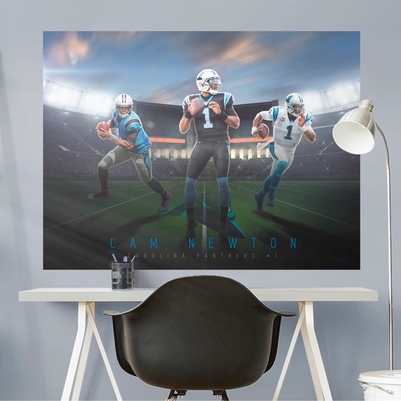Cam Newton – Montage Mural – Peel & Stick Poster – Official NFL – Carolina Panthers – Reusable Vinyl Wall Decal