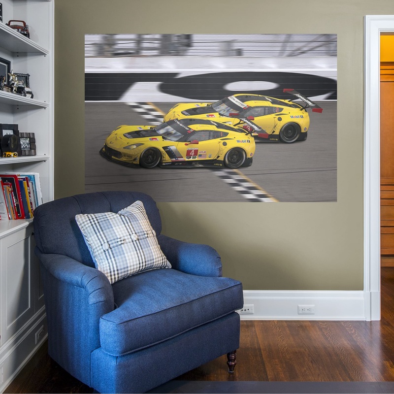 Chevrolet: Corvette Racing The Finish Line Mural        – Officially Licensed General Motors Removable Wall   Adhesive Decal