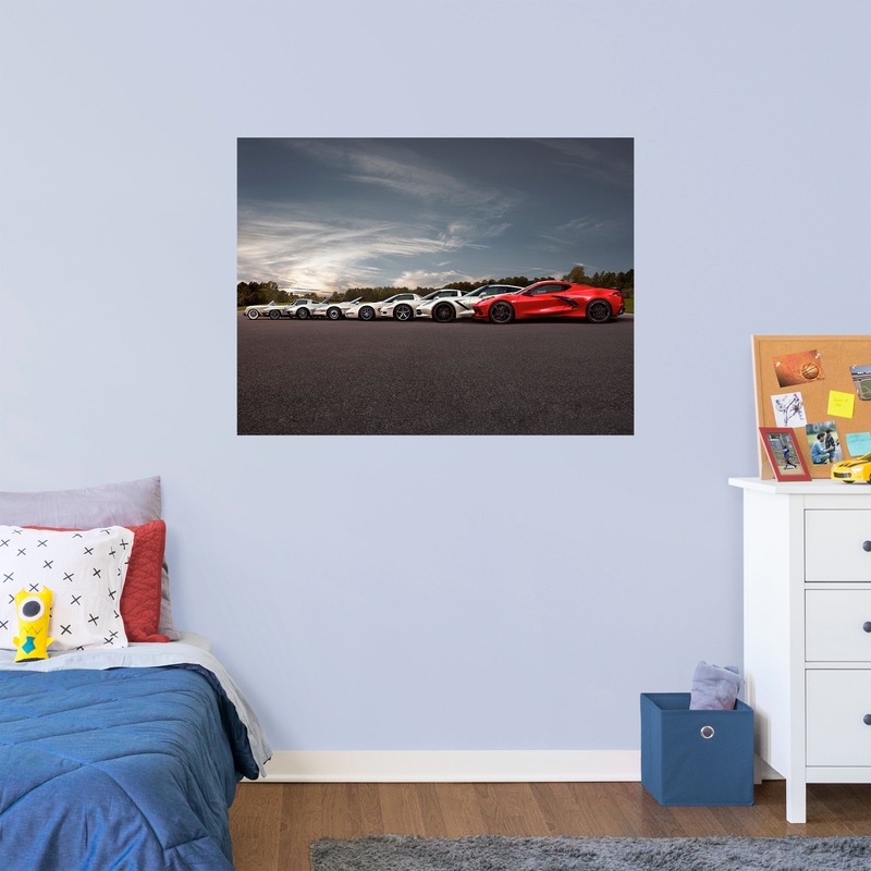 Chevrolet: Corvette Stringray Generations Mural        – Officially Licensed General Motors Removable Wall   Adhesive Decal